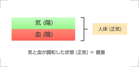 気と血が調和した状態（正気）＝健康