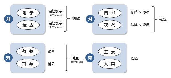 図3-2. 桂枝加苓朮附湯の生薬構成