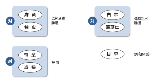 図3-3. 薏苡仁湯の生薬構成